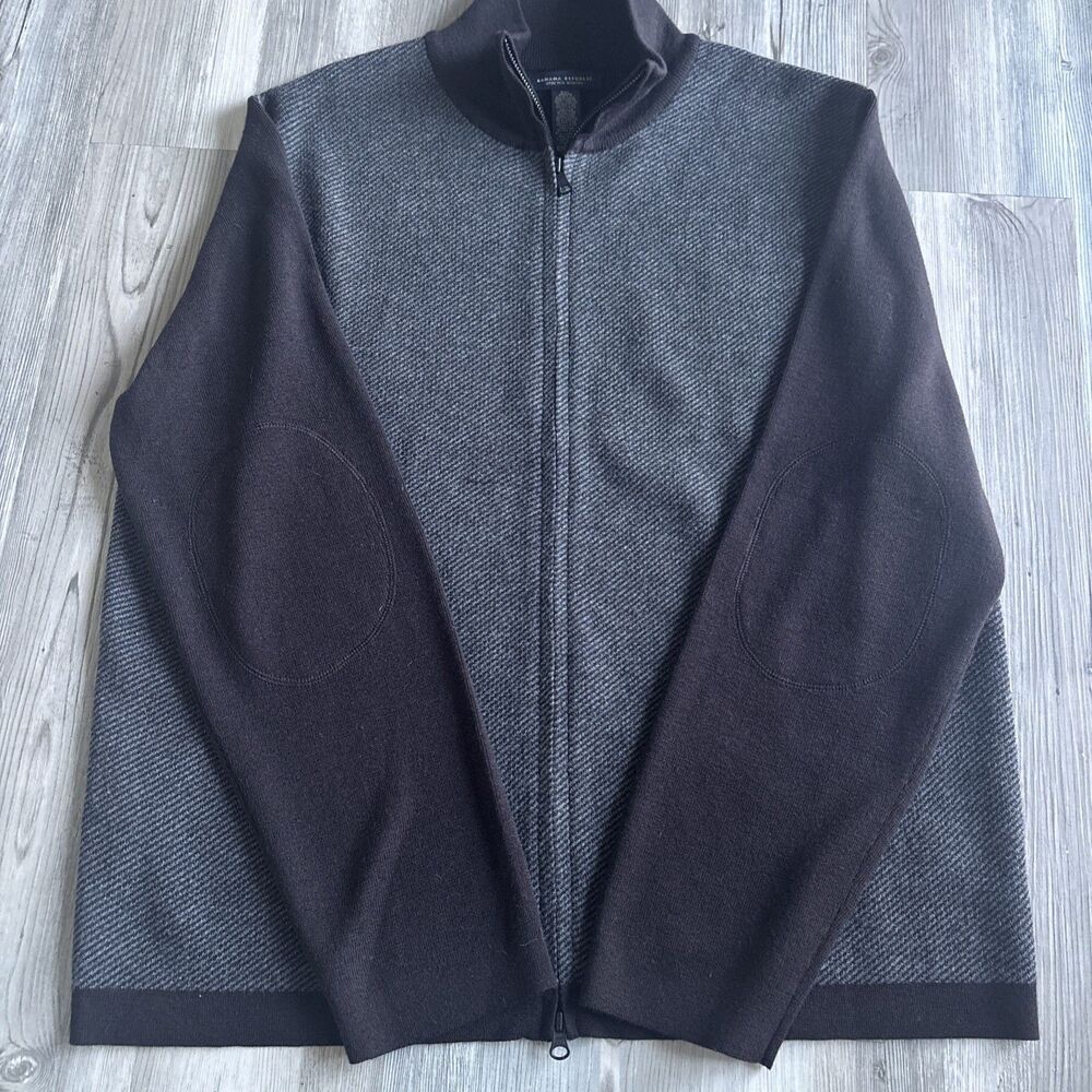 Banana Republic Mens XXL 100% Extra Fine Merino Wool Full Zip Cardigan Jacket